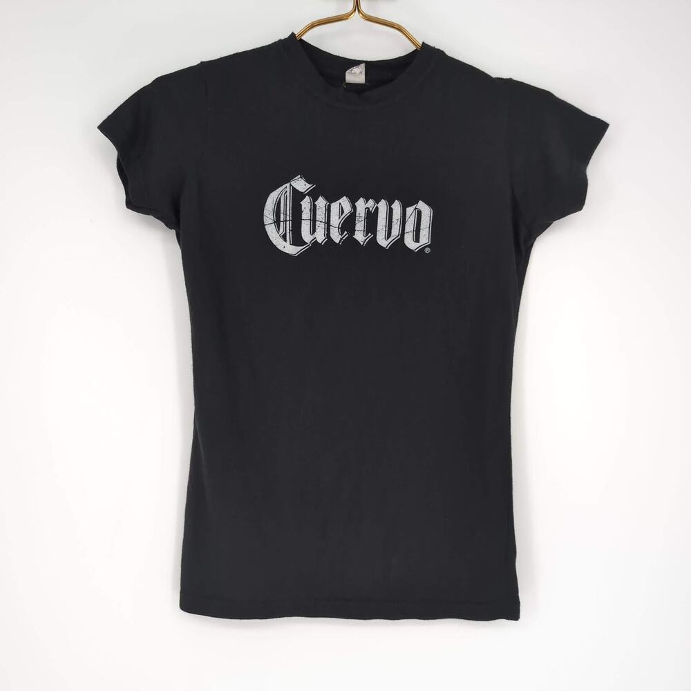 Cuervo Women's Black T-Shirt Pre-shrunk Crewneck Cotton Tee - Size S - GUC